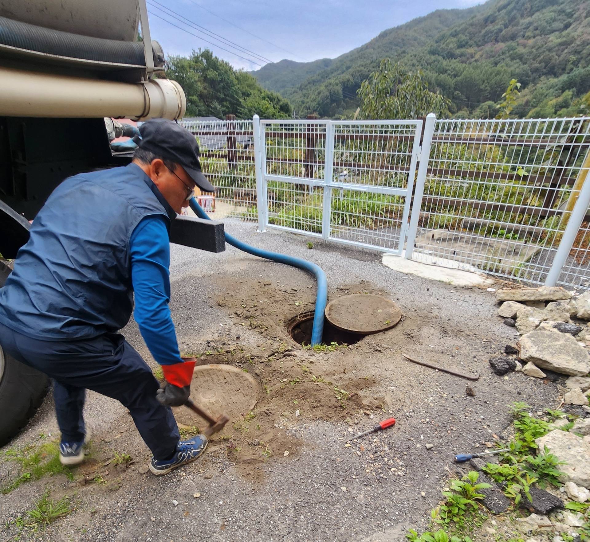 정화조 청소 모습